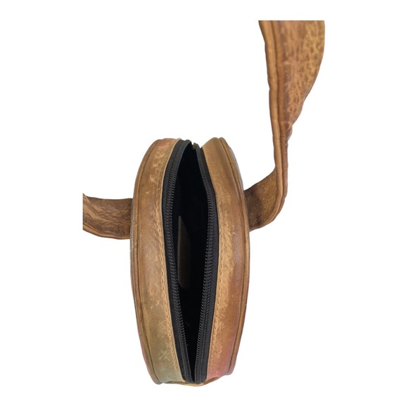 Vintage Anuschka painted leather small round handbag butterflies and flowers - Picture 11 of 11